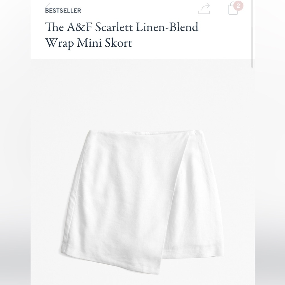 NWT linen blend wrap mini skort from Abercrombie